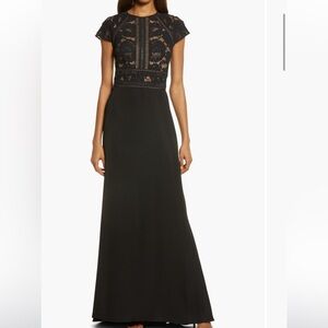 Tadashi Shoji Black Lace Maxi Dress